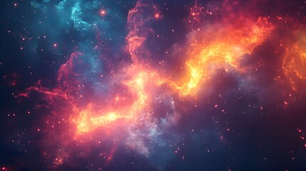 Fototapeta premium Brilliant nebula illuminated by a bright blue background creating a stunning cosmic scene of celestial wonder