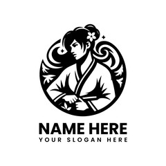 Bold martial arts woman graphic. Powerful self-defense design