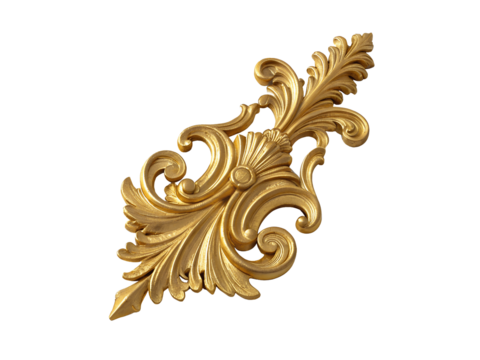 Elegant gilded frame border, isolated transparent PNG cutout for high-end graphic design and invitations