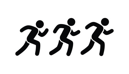 Running Person Icon with Multiple Movement Stages.