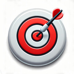 Kawaii Target Emoji – Bullseye with Heart-Shaped Dart in Center
