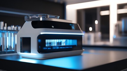 Obraz premium An AI powered precision medicine lab analyzing genetic data for personalized treatments and targeted therapies, Healthcare innovation style, photo of