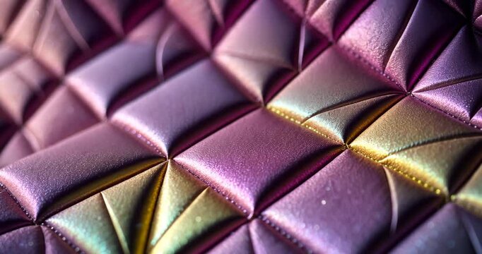 Closeup texture of a bag featuring rhombic stitching and sparkle on the surface.