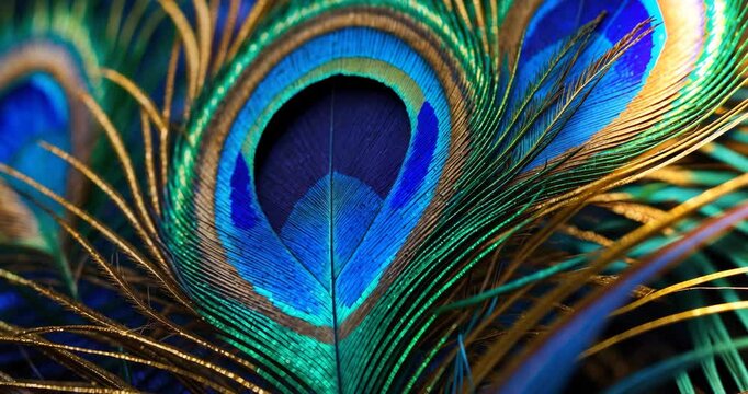 Close-up view of peacock feathers
