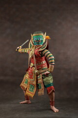 This mask dance drama of Thailand call Khon from the Ramayana story. Hanuman , Studio Shot