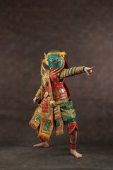 This mask dance drama of Thailand call Khon from the Ramayana story. Hanuman , Studio Shot