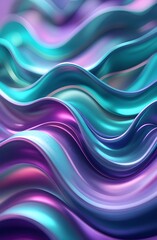 Colorful metallic wave pattern in teal, purple, and magenta tones