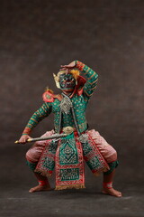 This mask dance drama of Thailand call Khon from the Ramayana story. Hanuman , Studio Shot