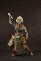 This mask dance drama of Thailand call Khon from the Ramayana story. Hanuman , Studio Shot