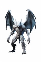 Ice demon bat devil white background representation accessories.