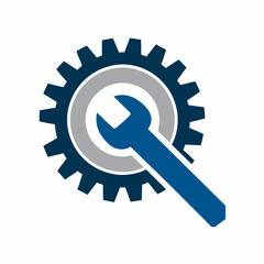 3D key icon vector illustration representing security, technology, and business concepts with gears and machine elements