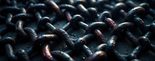 Dark iron chainmail, intricate links, medieval texture, medieval, close-up