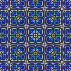seamless pattern with blue flowers