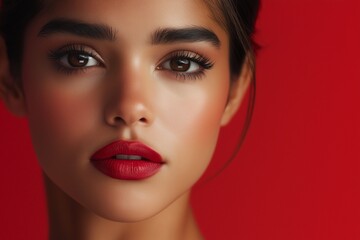 Modelo de cosmética hispana. La belleza de las mujeres hispanas. Sesión de belleza modelo hispana. Creación de IA.