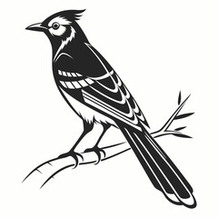 blue jay black silhouette vector