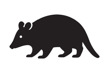 Black Silhouette Rat Vector Minimalist Rodent Clipart