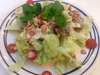 Thai Japanese fusion food, Spicy iceberg lettuce and tuna salad