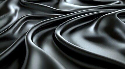 Obraz premium Elegant Draped Black Satin Fabric Texture