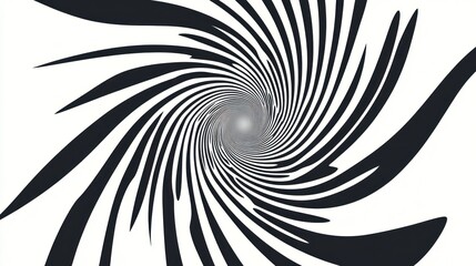 Obraz premium Abstract black and white spiral design.
