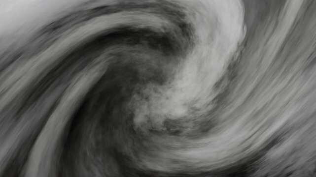 Abstract Fog Hurricane Twister Tornado Weather Vortex Twirling Spiral with Black Background. Fantasy Storm Cloud Formation 3D Render.
