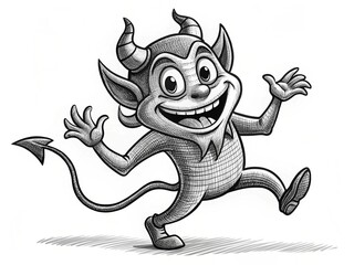 Fototapeta premium Fun and Mischievous Devil Cartoon: Exploring the Playful Side of Demonic Imagery