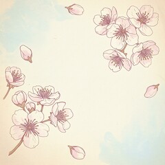 there is a drawing of a flower with a sky background