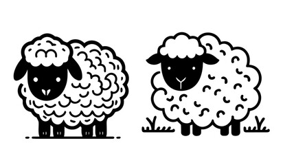 sheep illustration for kids vector