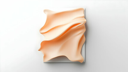 Peach Fabric Draped on White Background