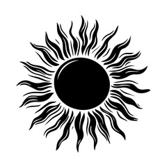 tribal sun symbol black vector