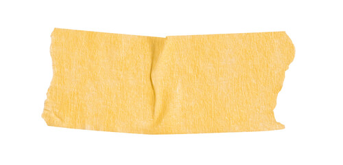 Yellow washi tapes isolated Pieces of decorative tape for scrapbooks. Torn paper a cutout...