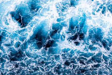 Ocean water surface background. Aerial view of classy foamy water. Can be used in covers,...