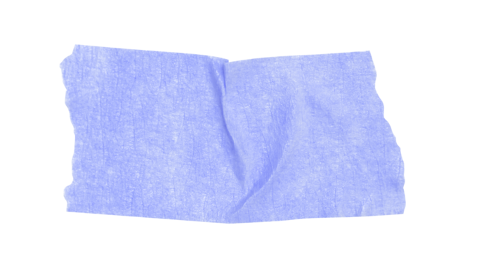 Blue washi tapes isolated Pieces of decorative tape for scrapbooks. Torn paper a cutout transparent background