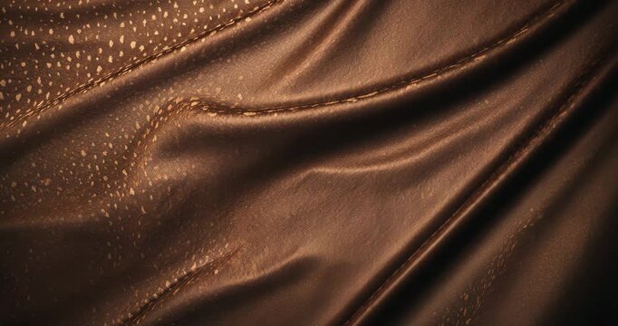 Brown fabric surface, velvet dotted design, upholstery material