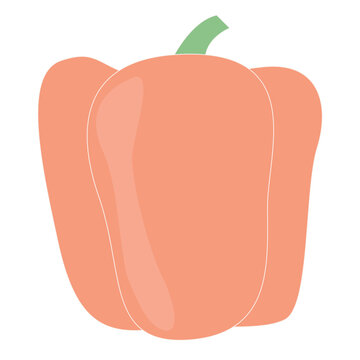 orange bell pepper simple design clip art preview