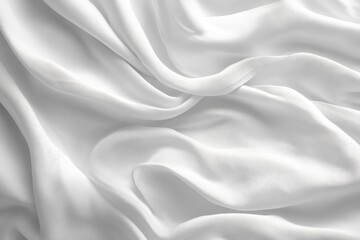 Naklejka premium White silk fabric with soft folds and flowing texture