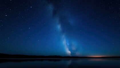 Milky Way Galaxy Reflecting on a Calm Lake at Night
