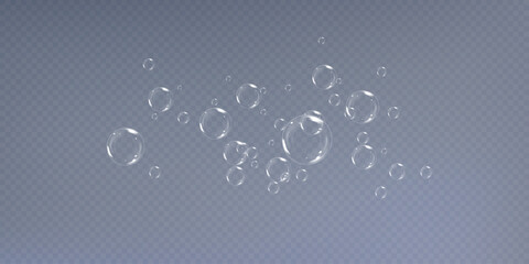 Realistic soap bubbles Flying. bubbles Flying.