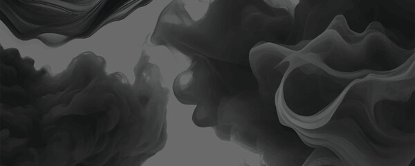 Obraz premium The Haunting and Serene Motion of Wisps of Dark Smoke Floating Weightlessly in the Atmosphere