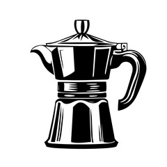 italian coffee maker vintage engraving vector