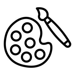 Paint Palette Vector Line Icon Design
