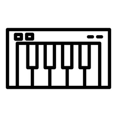 Piano Vector Line Icon Design