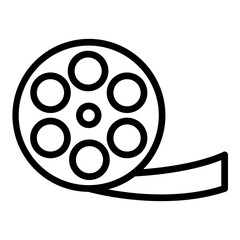 Film Roll Vector Line Icon Design