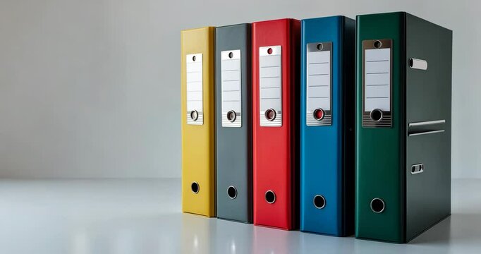 Vibrant file folders, set against a white background.