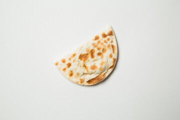 Cheburek with Meat Filling on a White Background