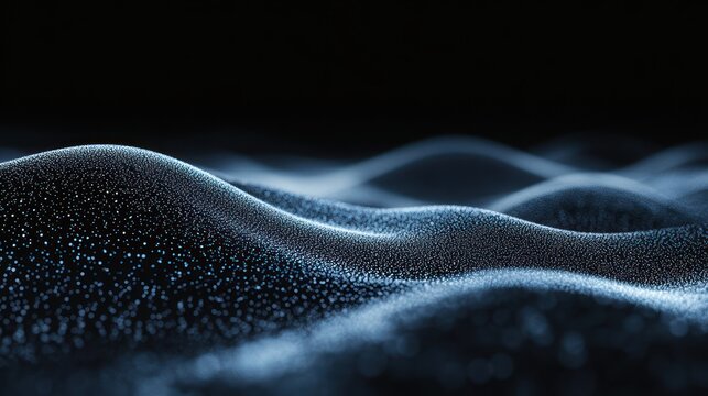 Abstract digital wave pattern of particles.