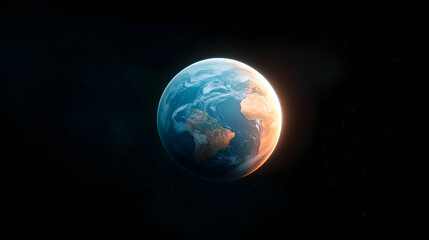 Fototapeta premium Pixelated Earth and Moon in Dark Space