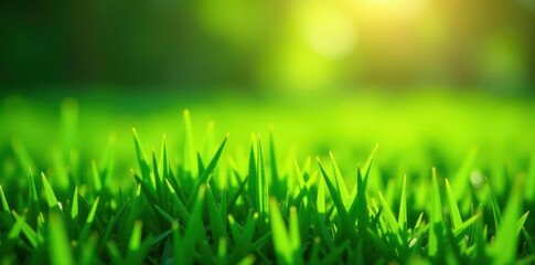 Obraz premium Deep green grass, fine texture, sunlight highlights , nature, vegetation