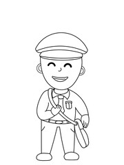 image or vector of a person working as a postman