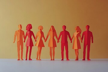 Bright Colorful Group Holding Hands Together