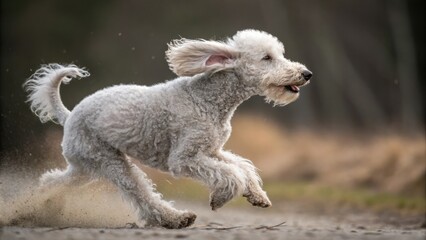 Obraz premium Joyful dog running in nature